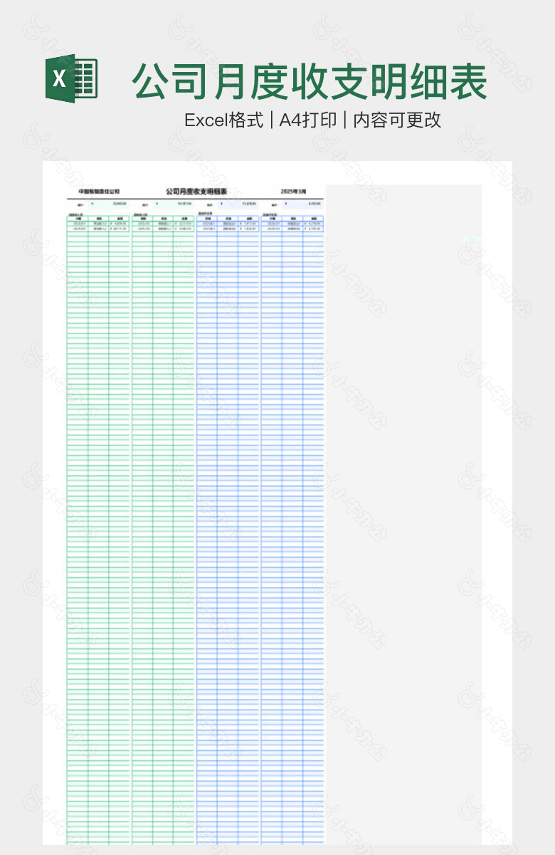 公司月度收支明细表