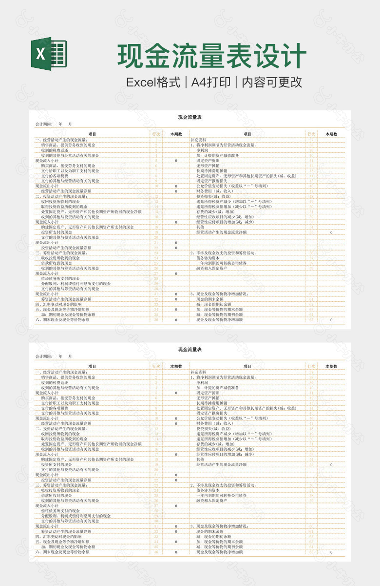 现金流量表设计