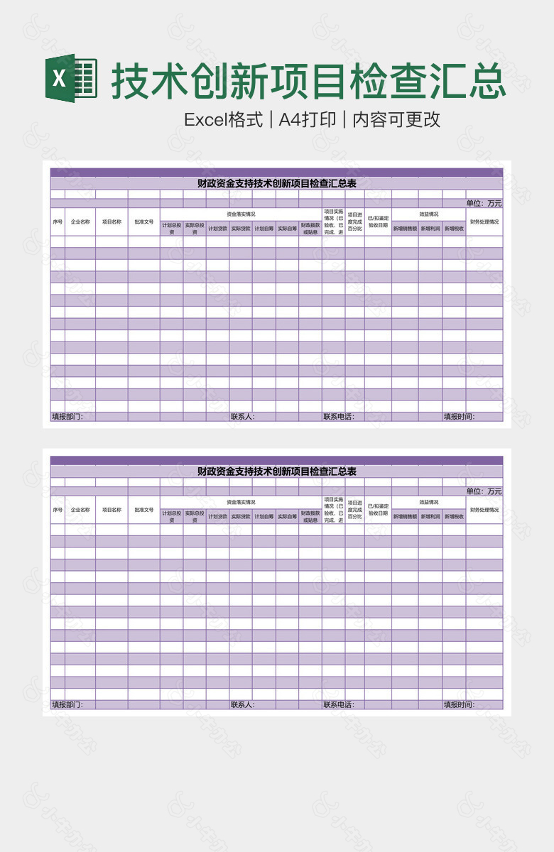 技术创新项目检查汇总表