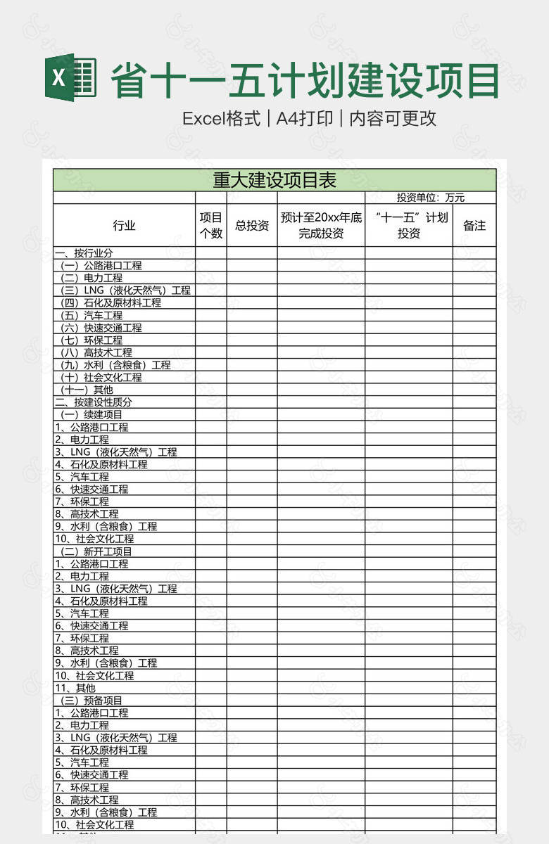 省十一五计划建设项目