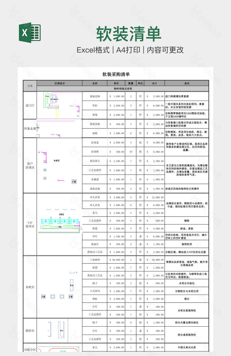 软装清单