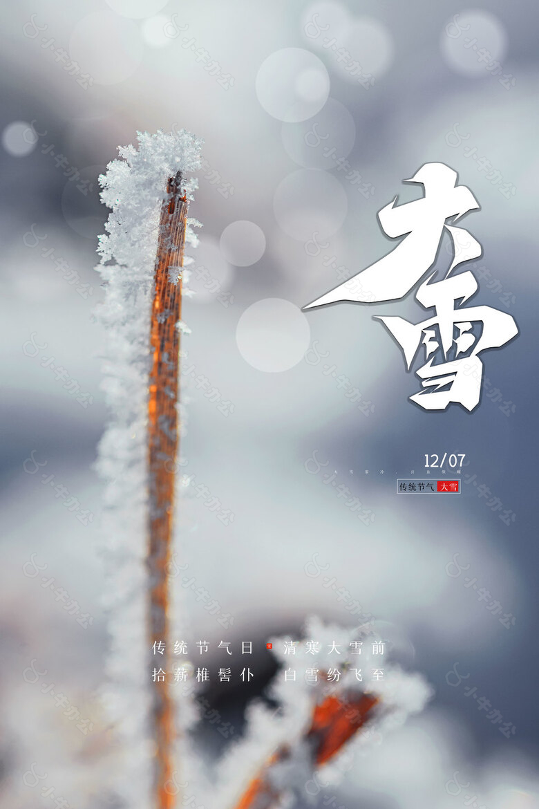 清寒大雪前节气海报素材