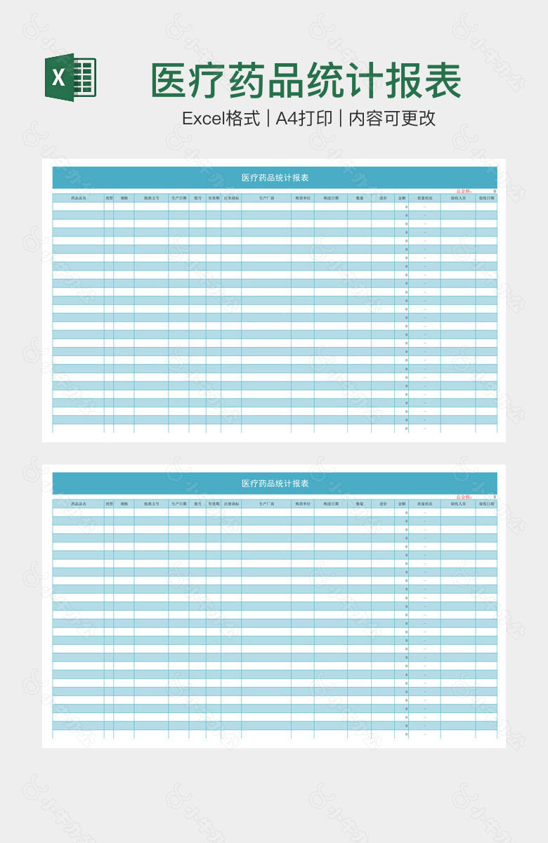 医疗药品统计报表