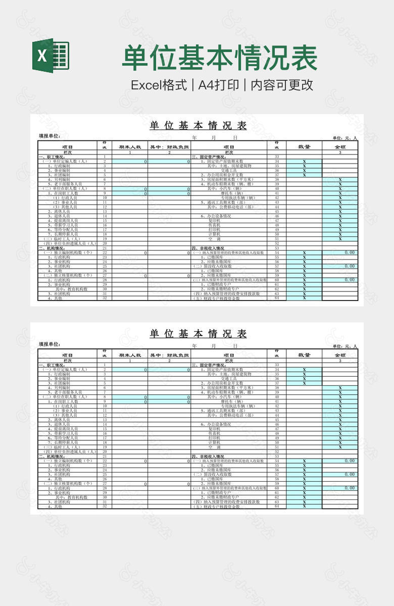 单位基本情况表