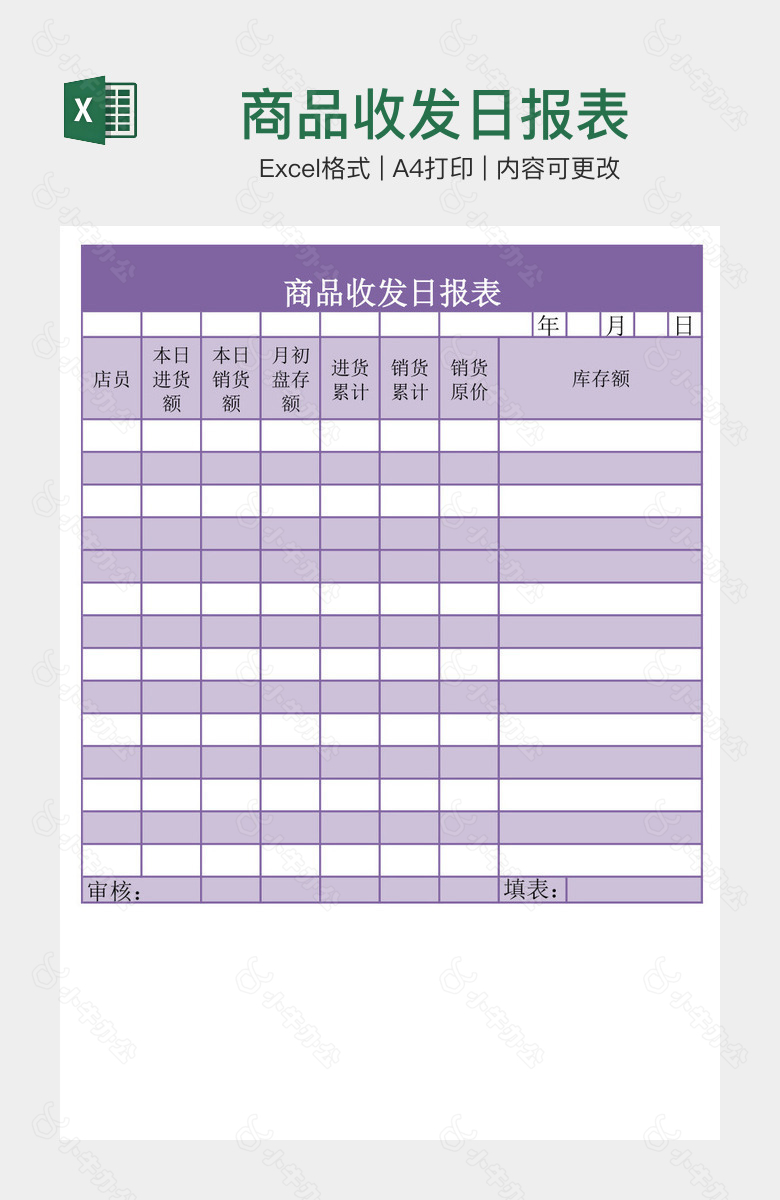 商品收发日报表