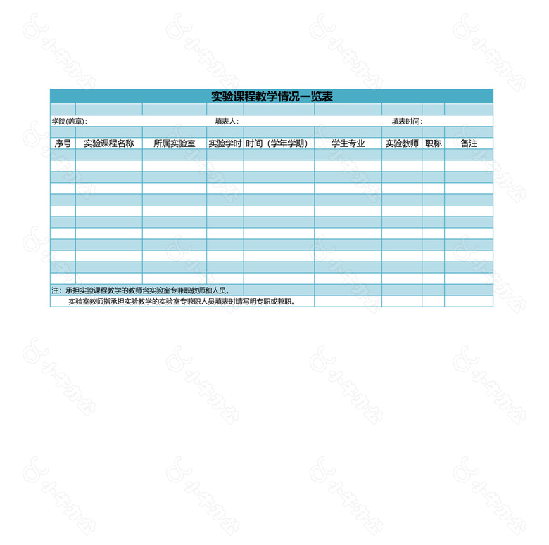 实验课程教学情况一览表no.2