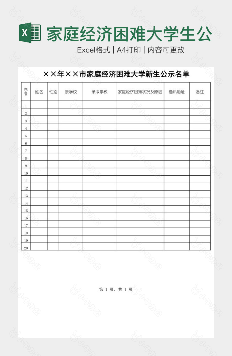 家庭经济困难大学生公示名单