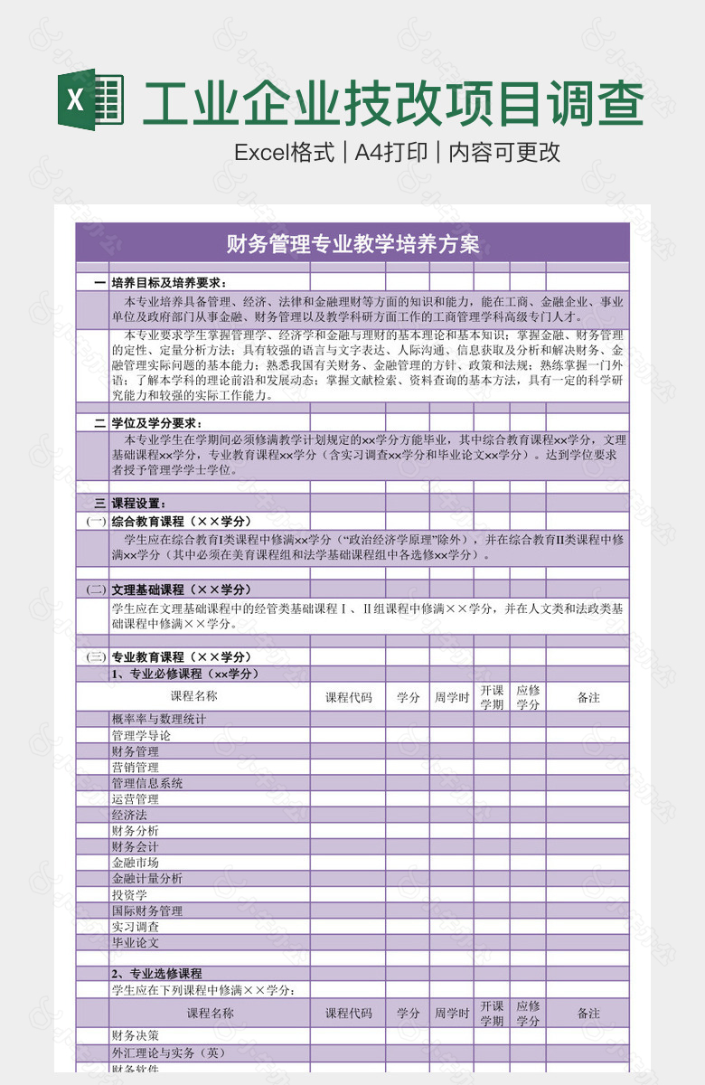 工业企业技改项目调查表