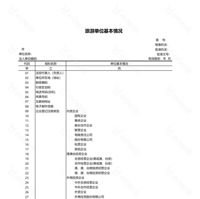 旅游单位基本情况no.2