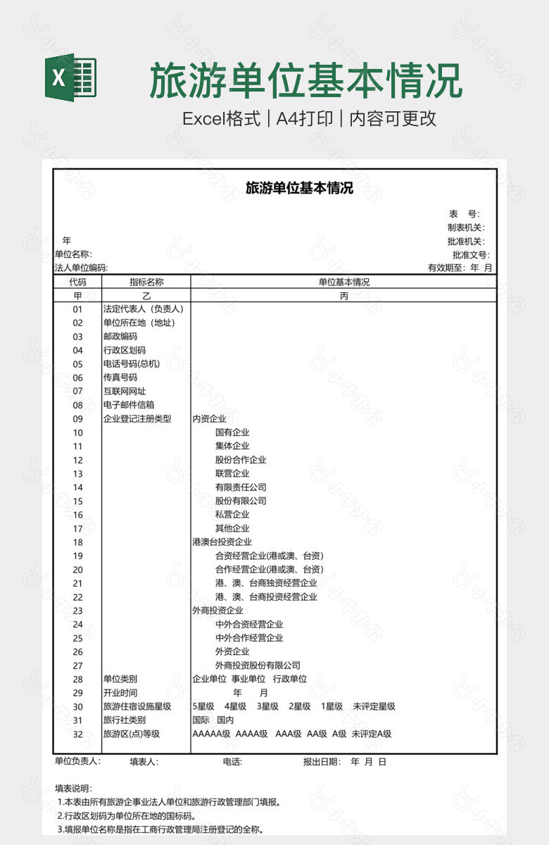 旅游单位基本情况