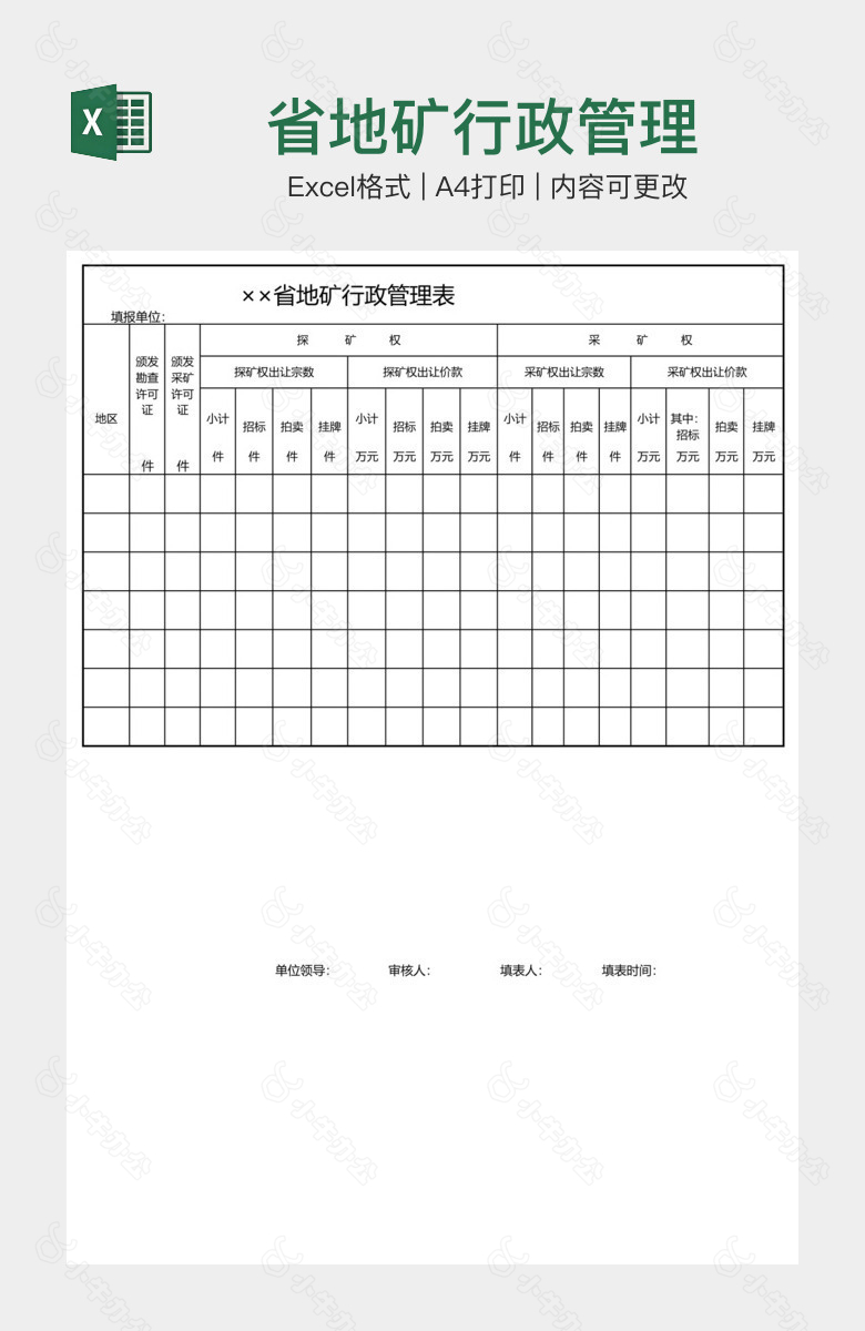 省地矿行政管理