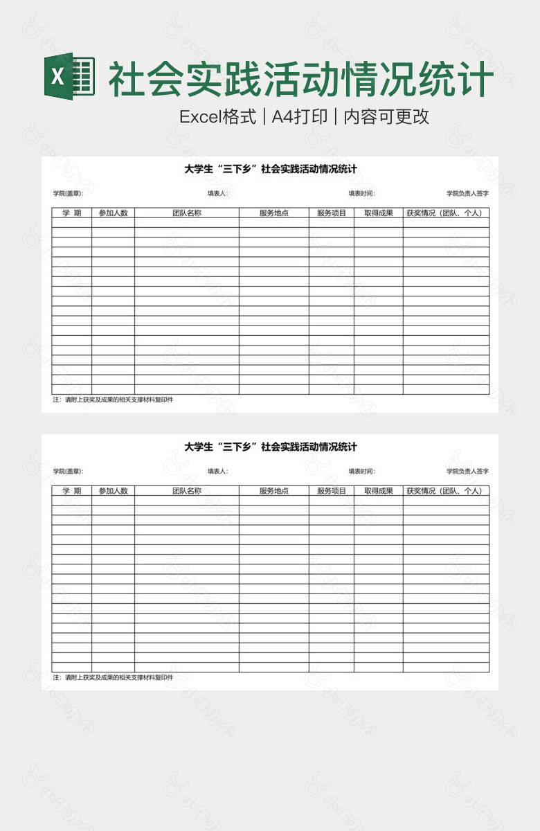 社会实践活动情况统计