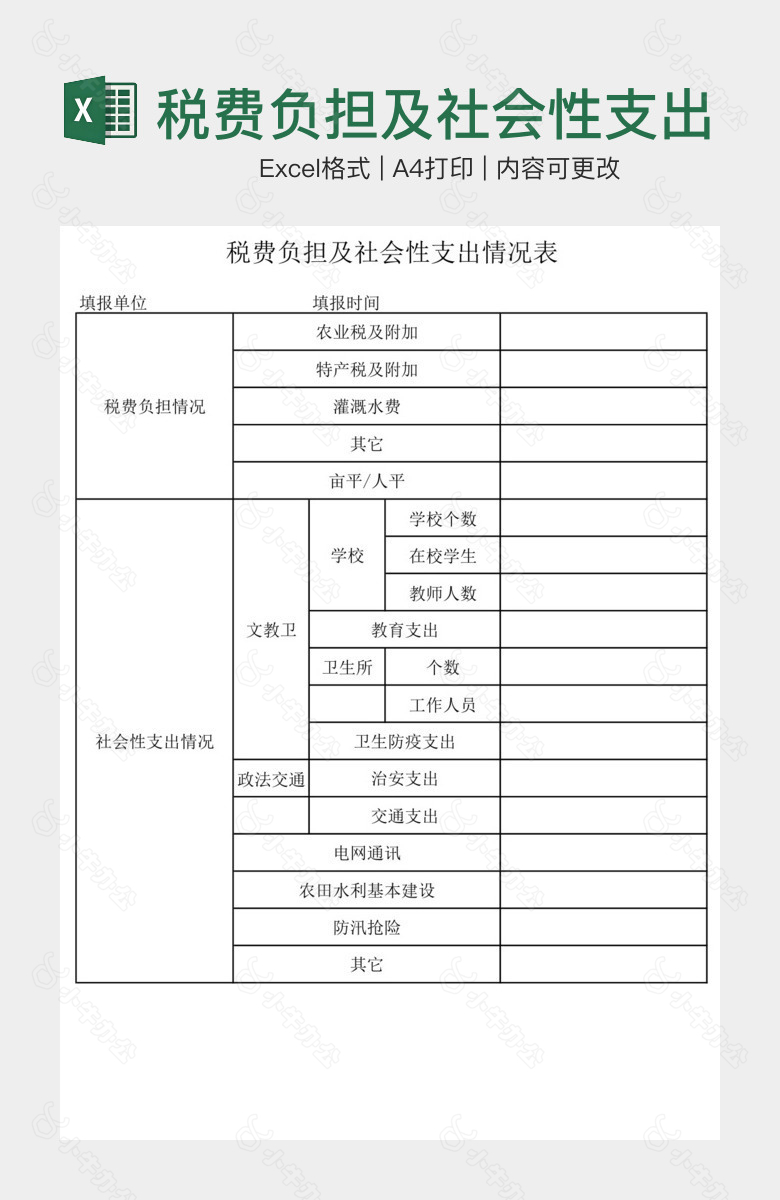 税费负担及社会性支出情况表