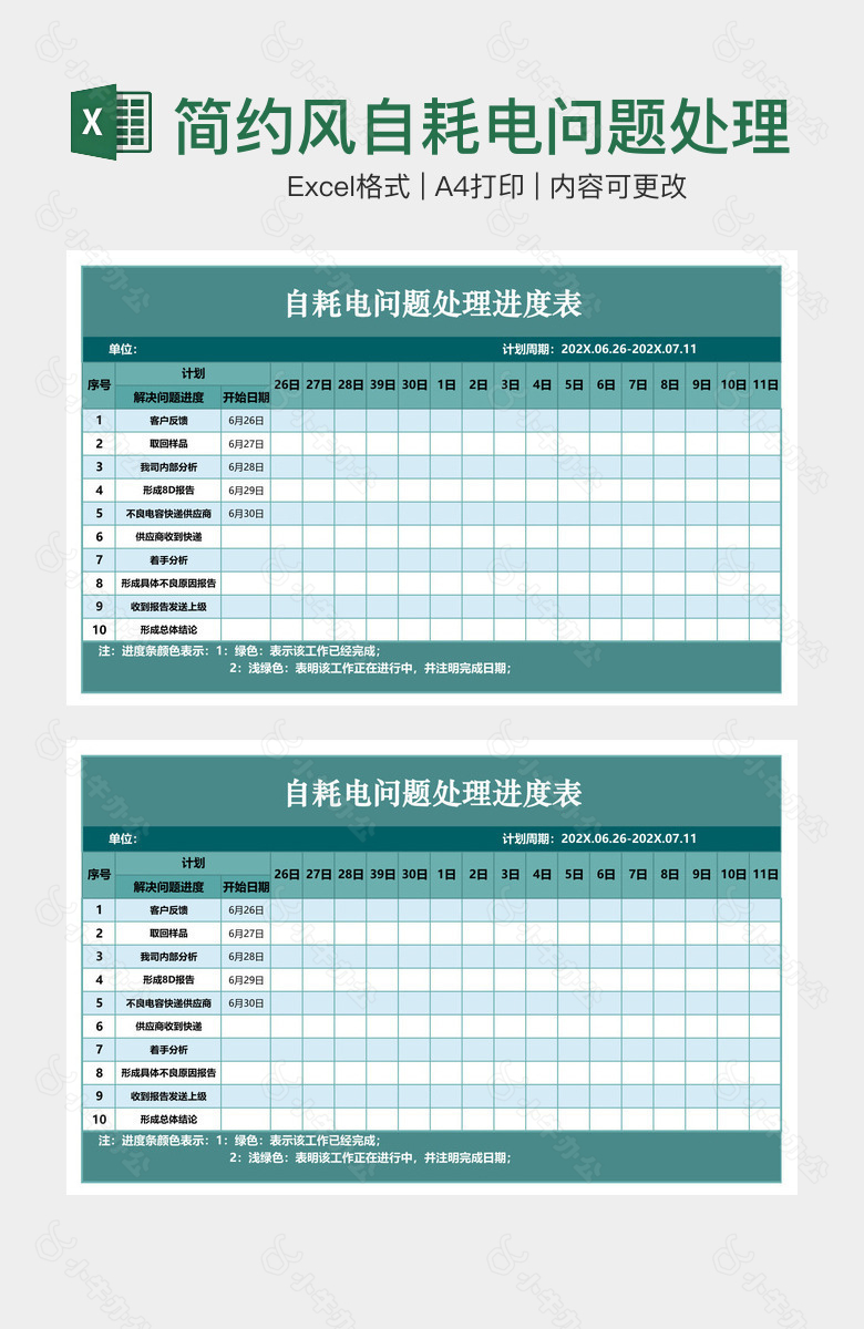 简约风自耗电问题处理进度表