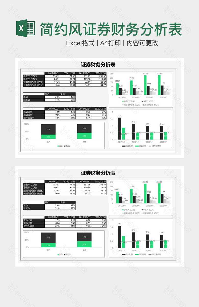 简约风证券财务分析表