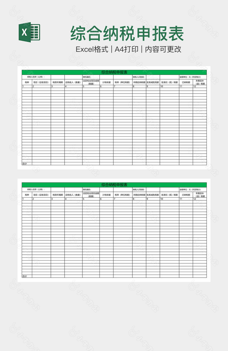 综合纳税申报表