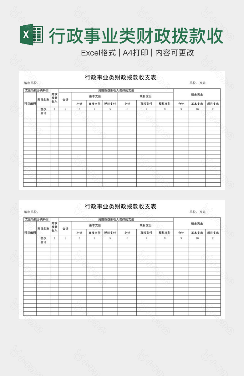 行政事业类财政拨款收支表