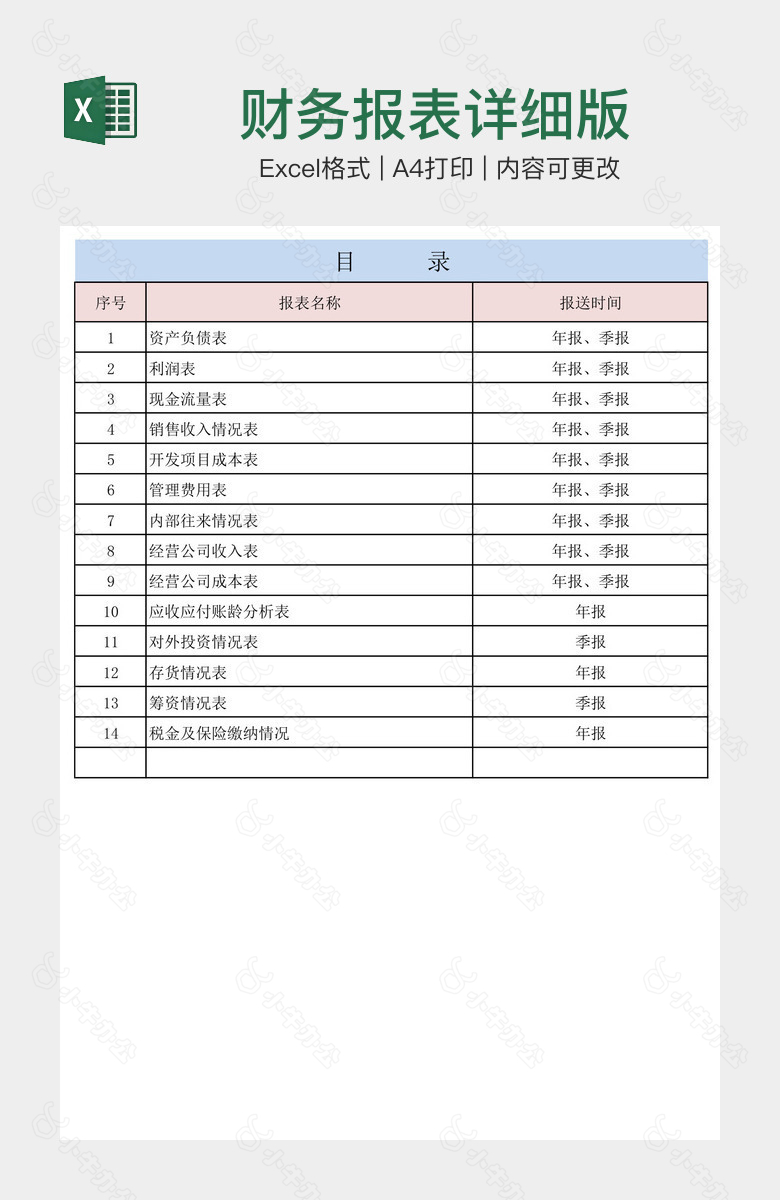 财务报表详细版