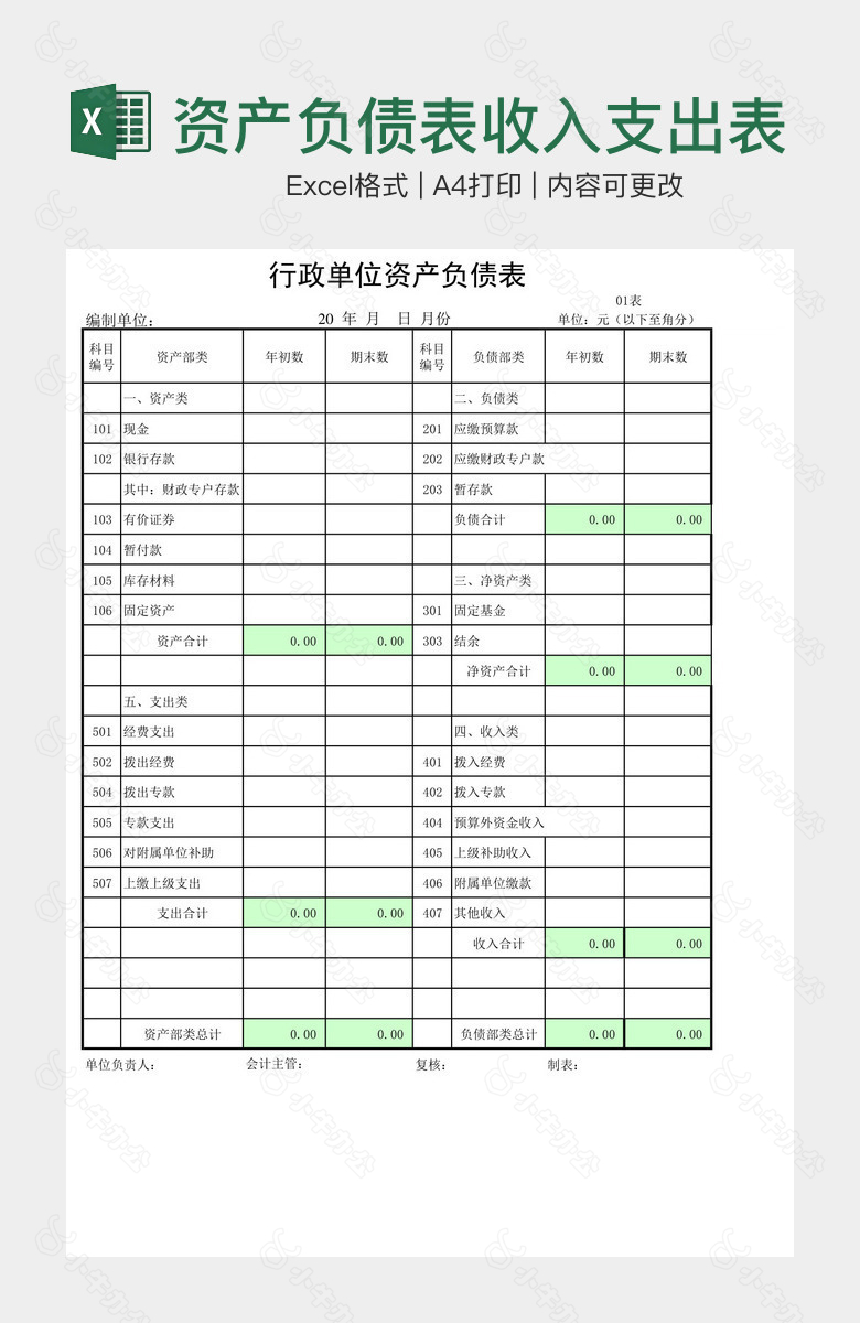 资产负债表收入支出表