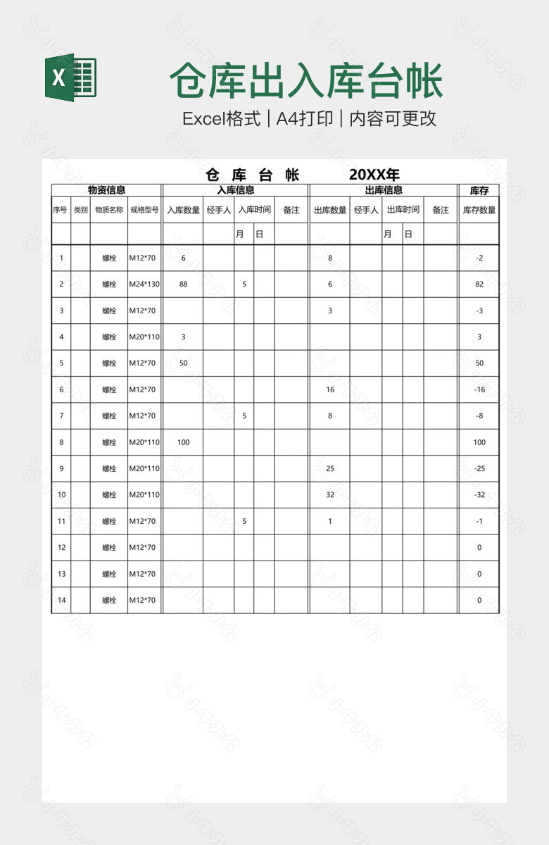 仓库出入库台帐