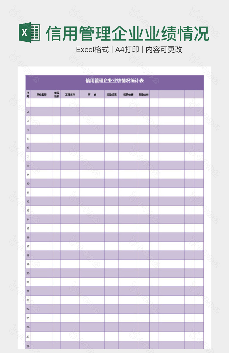 信用管理企业业绩情况统计表