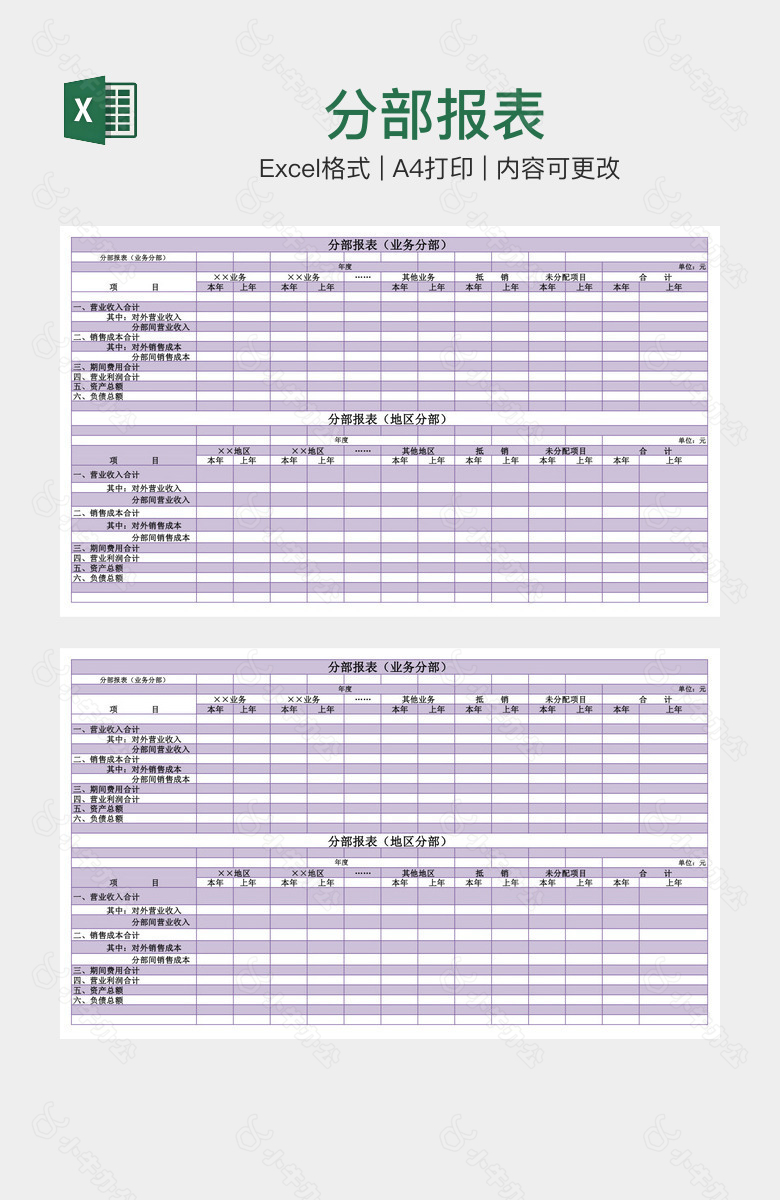 分部报表
