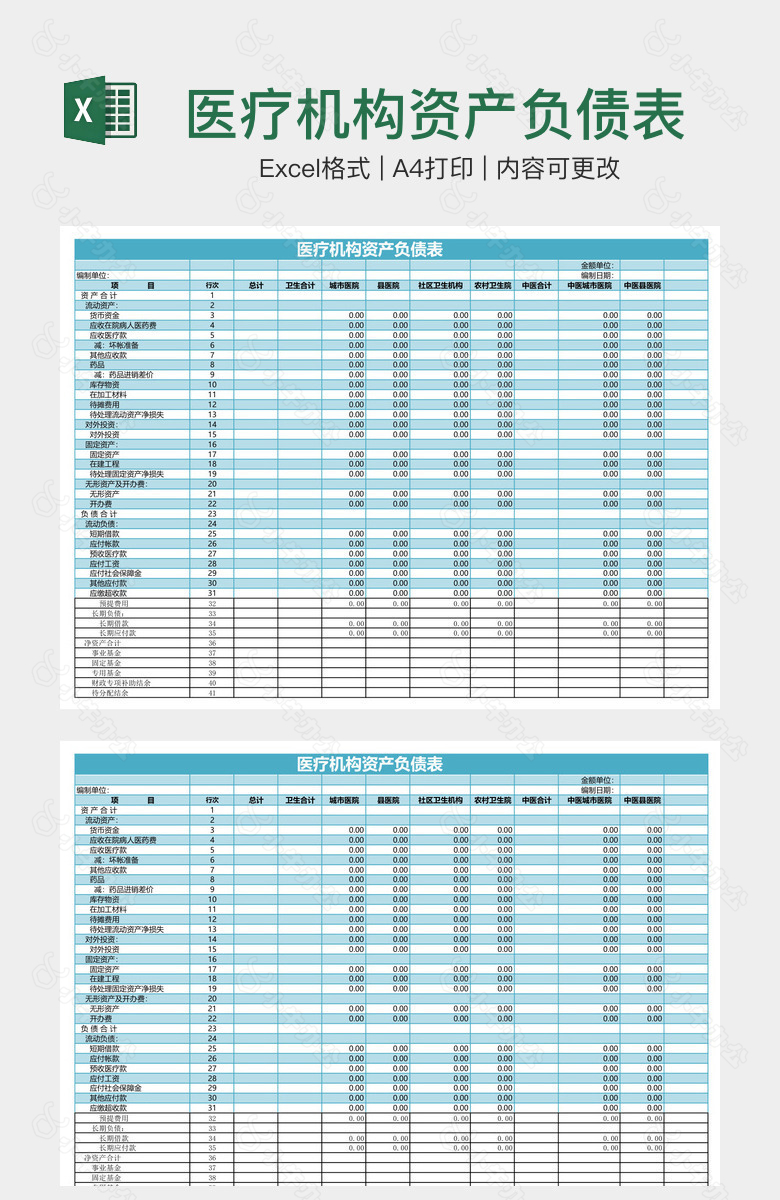 医疗机构资产负债表