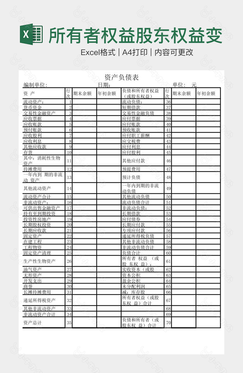 所有者权益股东权益变动