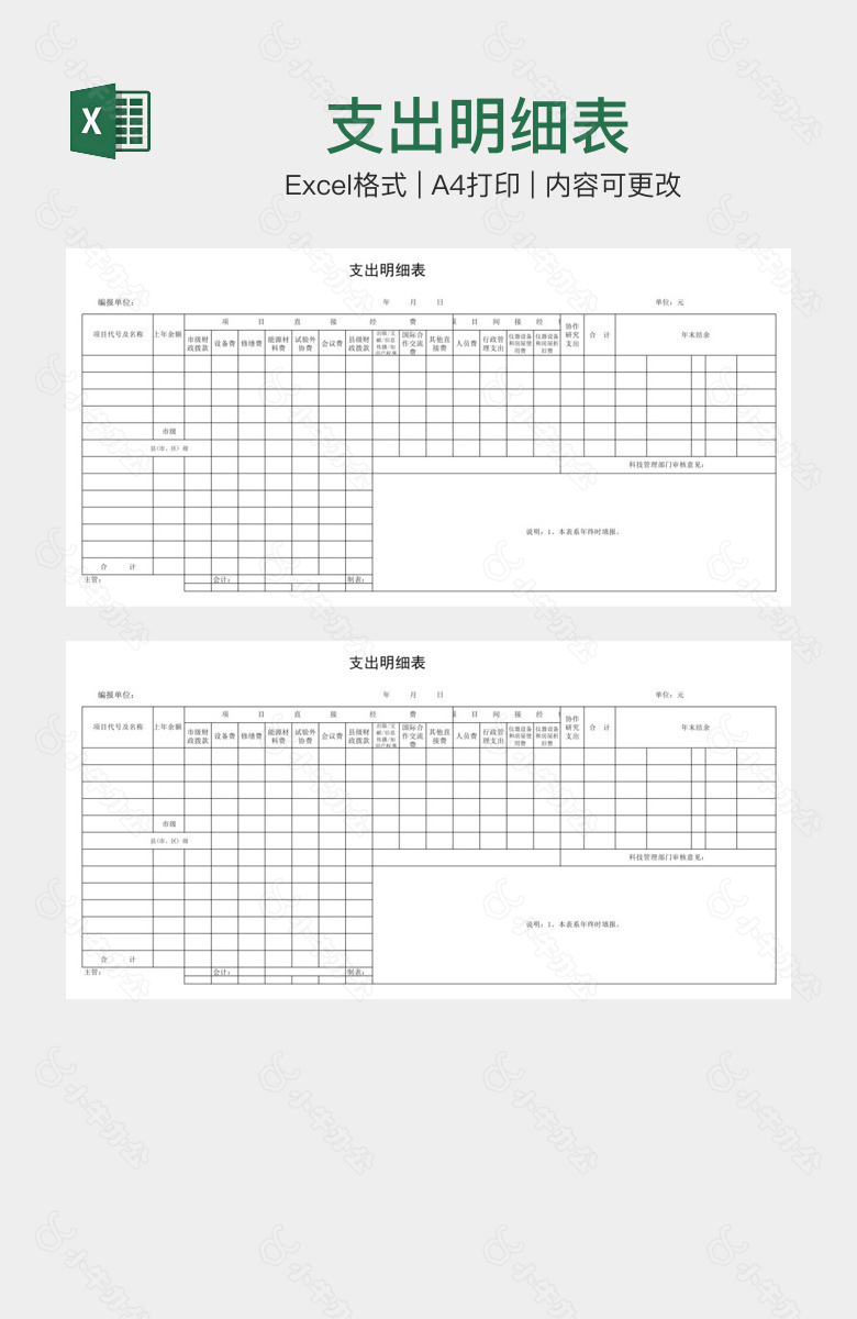 支出明细表