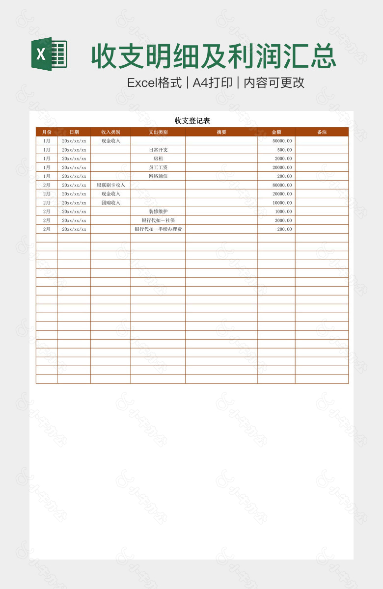 收支明细及利润汇总