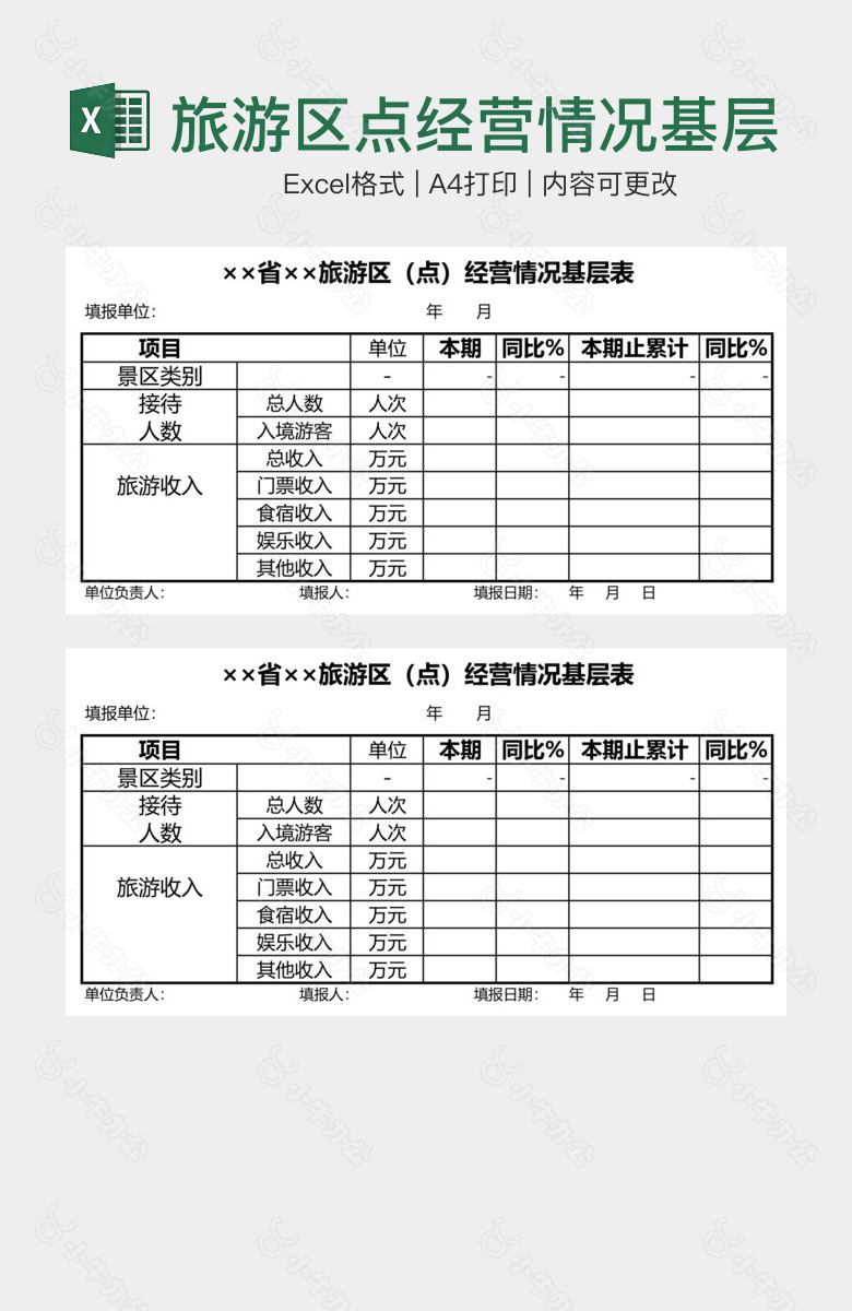 旅游区点经营情况基层表