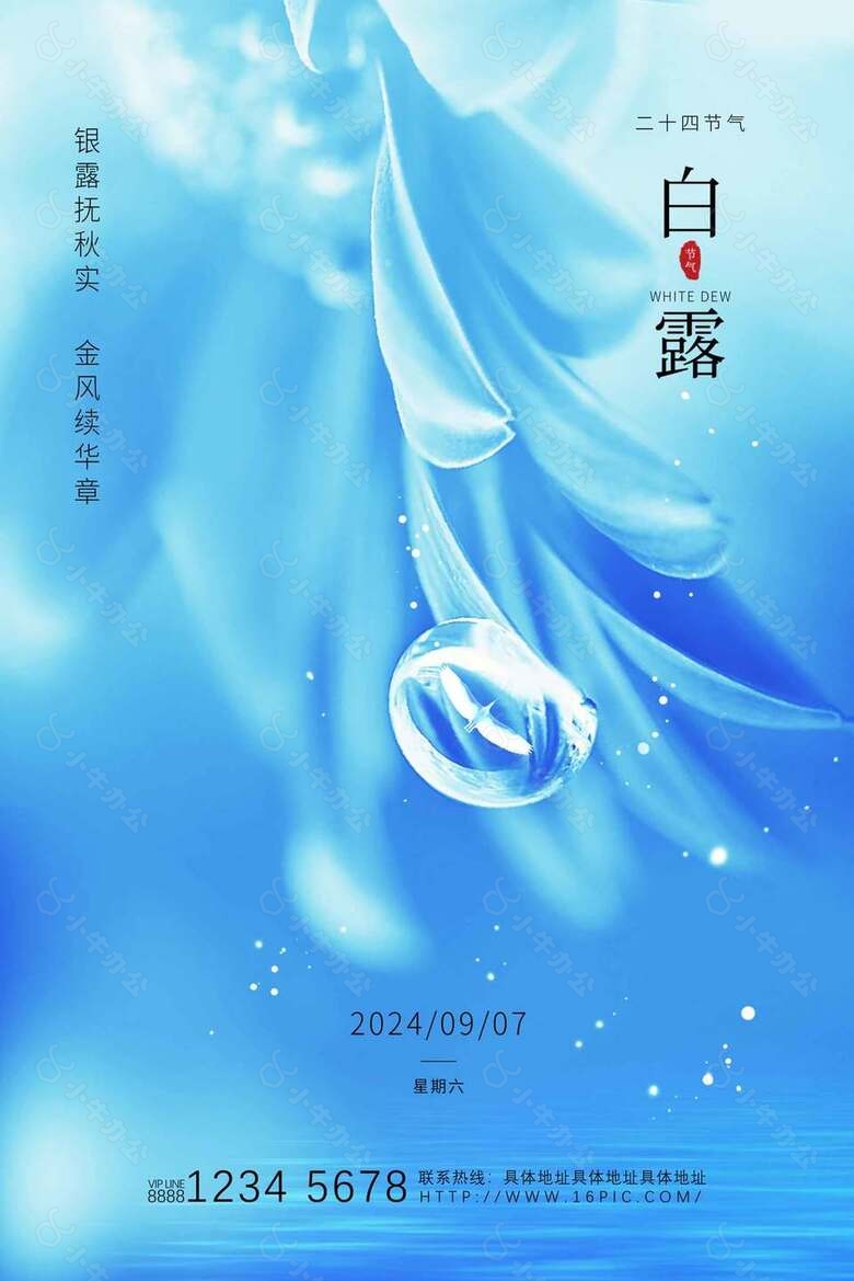 秋季白露节气海报