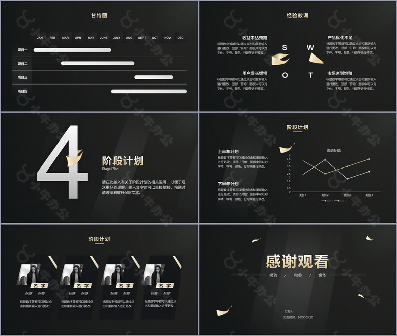 总结报告商务品牌黑金no.3