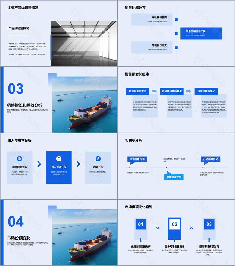 蓝色商务货运销售业绩发布会PPT模板no.2