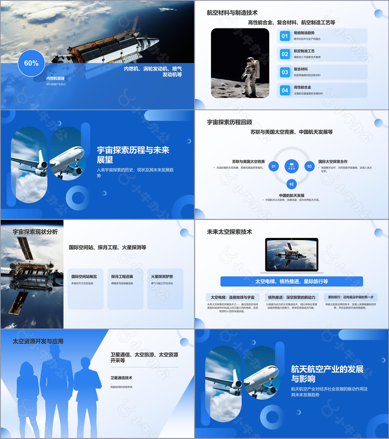 蓝色商务风航天航空知识科普PPT模板no.2