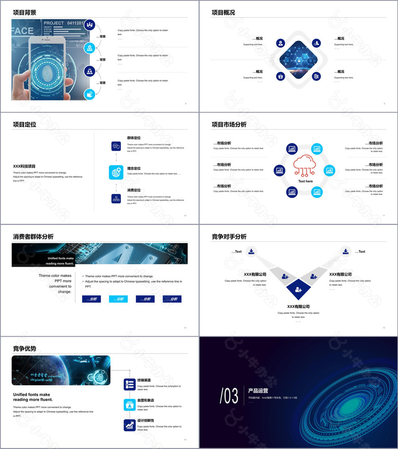 蓝色科技智能商业融资计划书PPT素材下载no.2