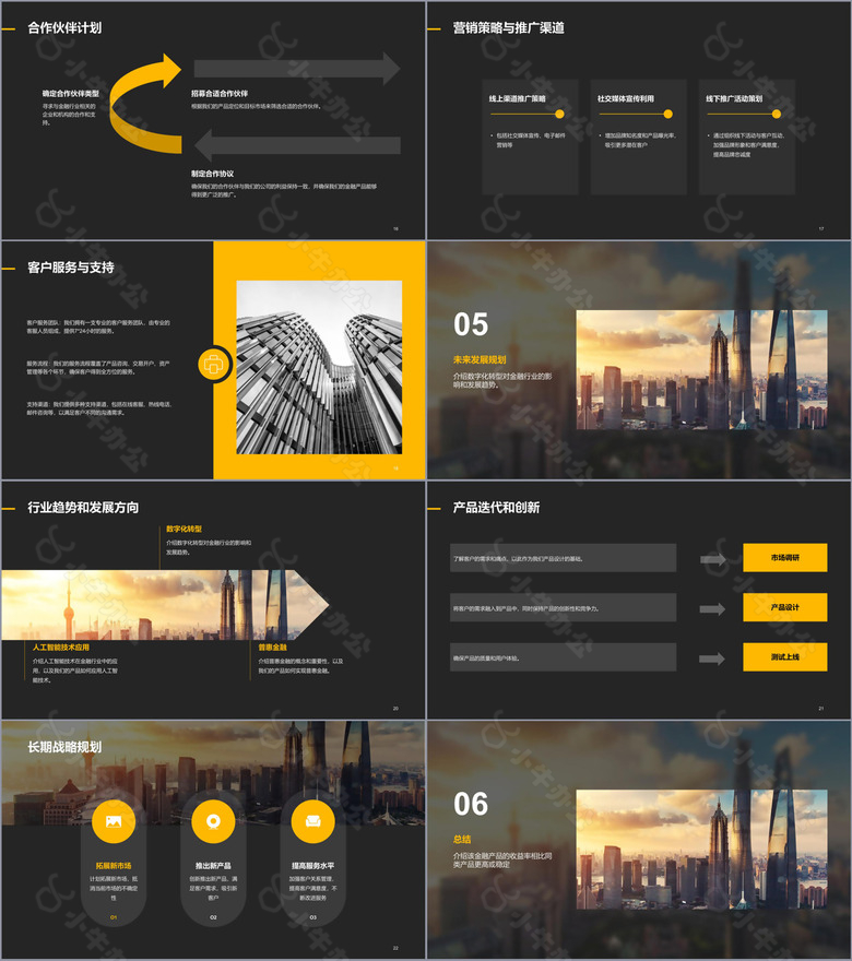 黄色商务现代金融产品推介市场营销PPT模板no.3