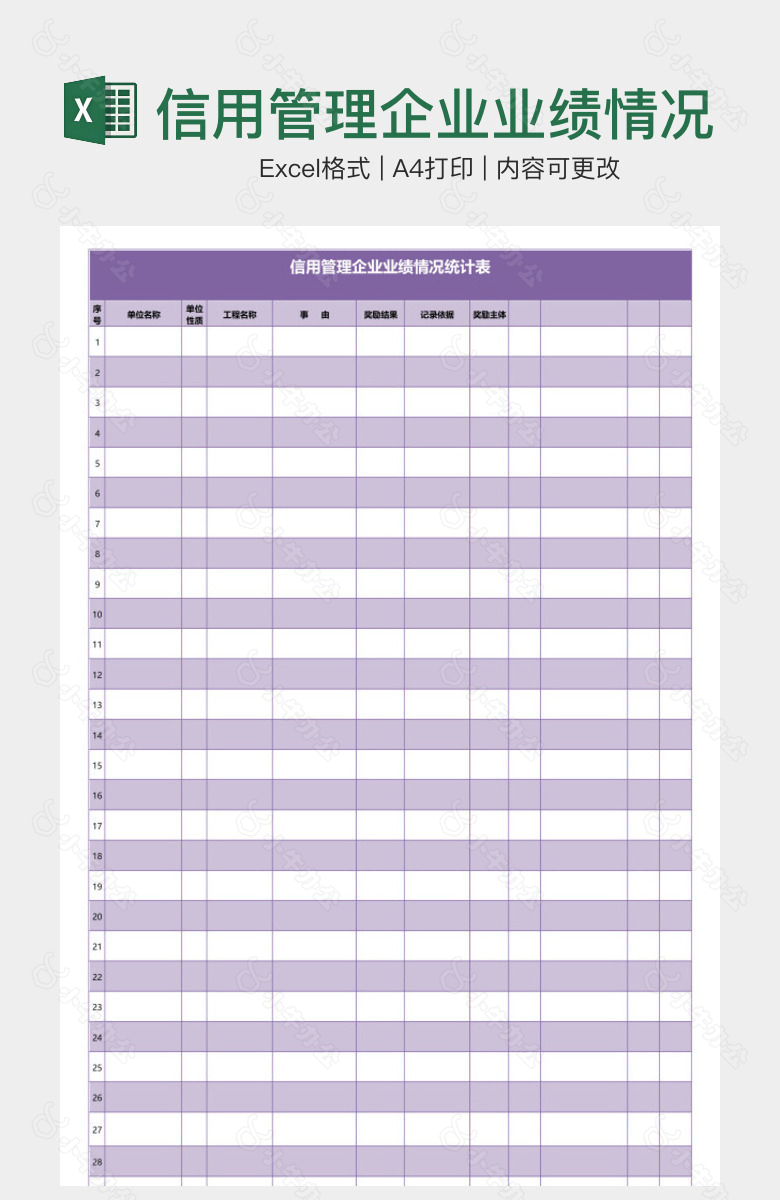 信用管理企业业绩情况统计表