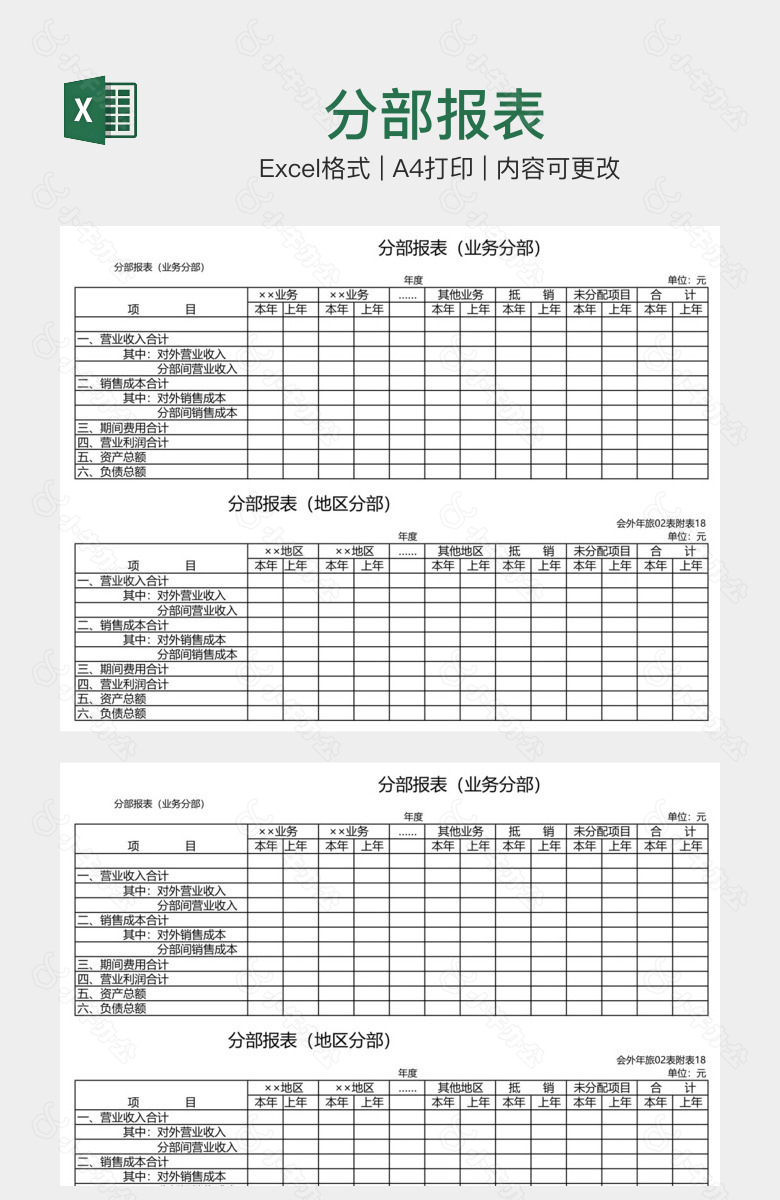 分部报表