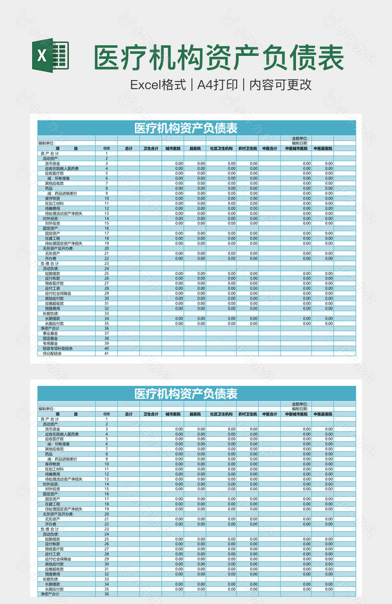 医疗机构资产负债表