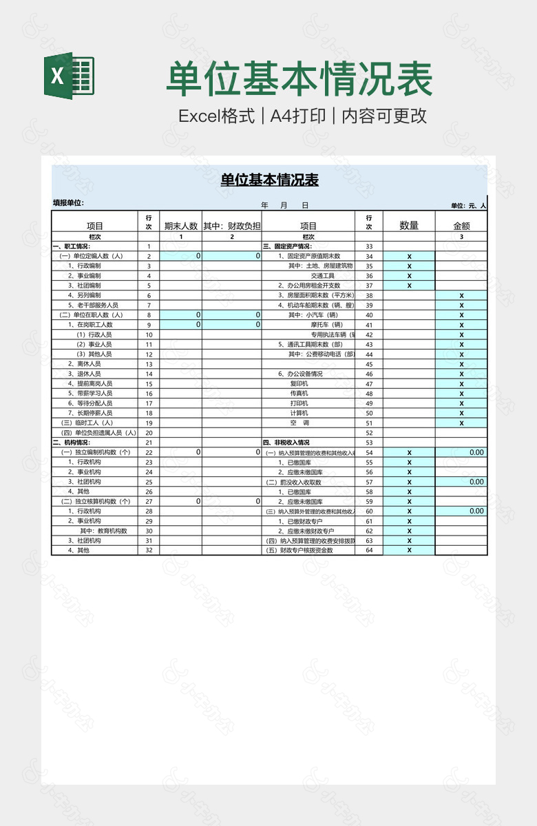 单位基本情况表