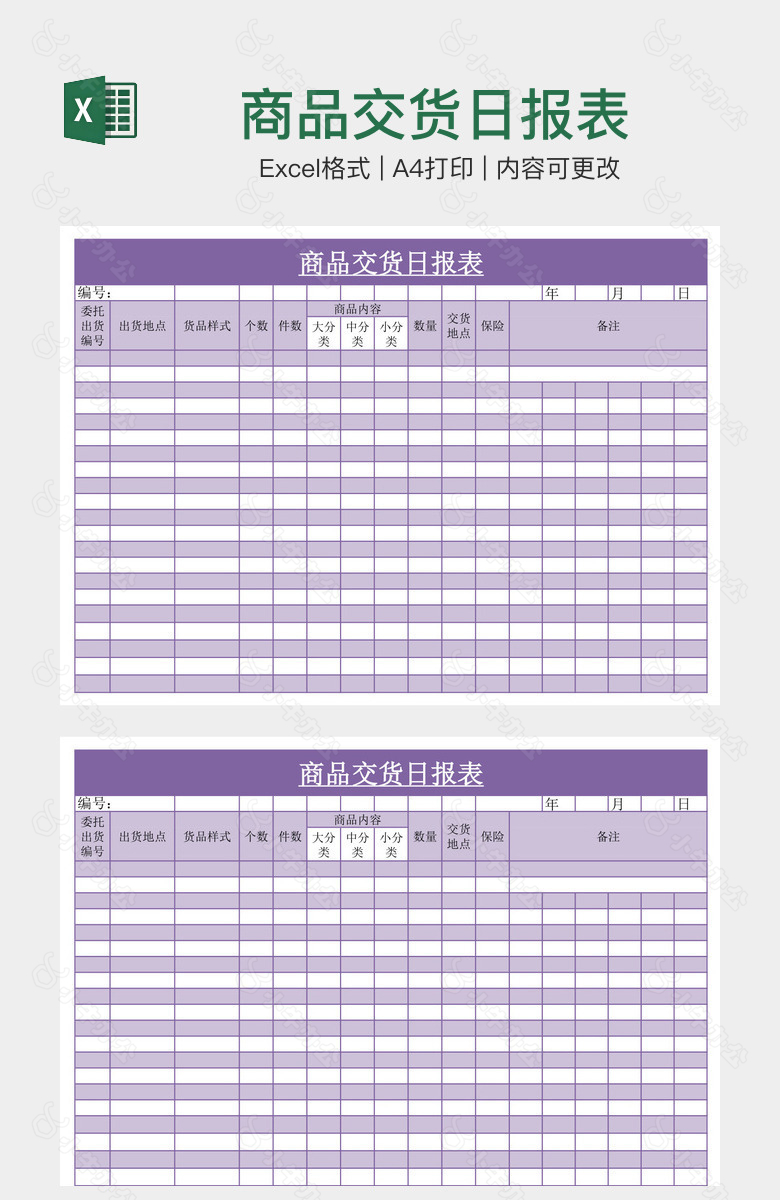 商品交货日报表