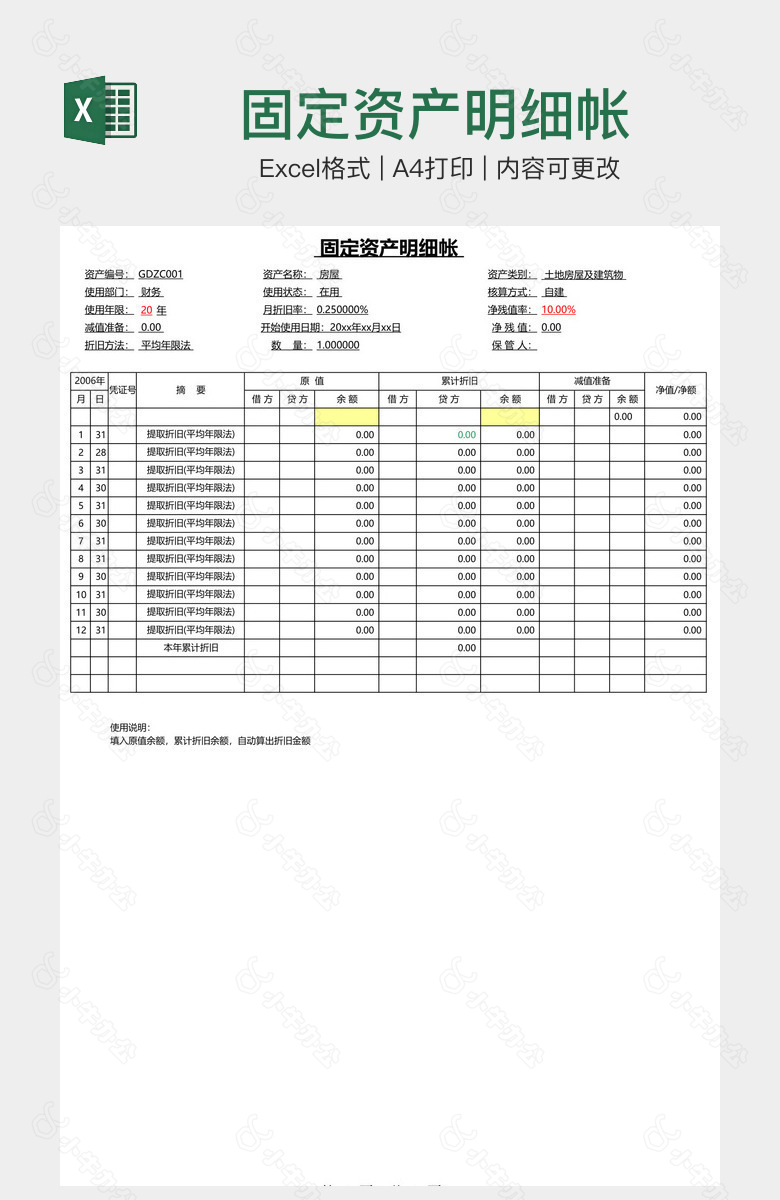 固定资产明细帐