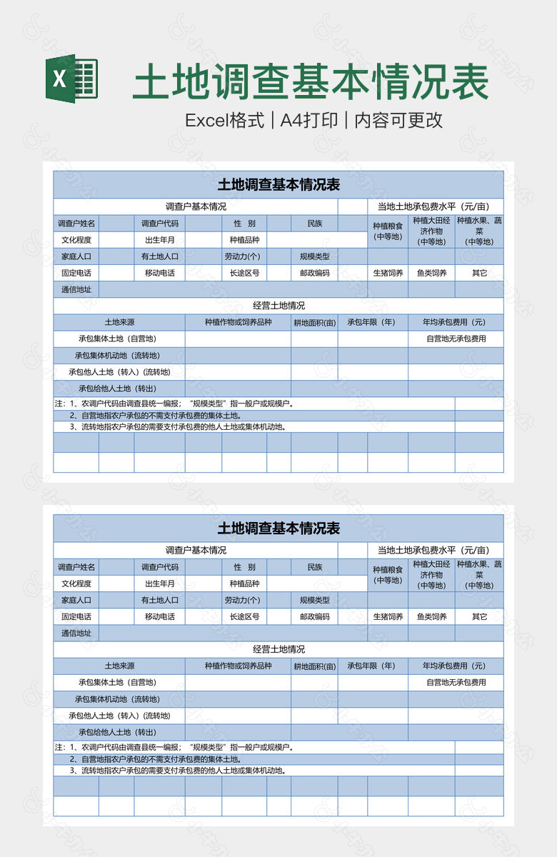 土地调查基本情况表