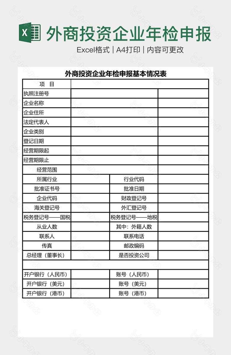 外商投资企业年检申报基本情况