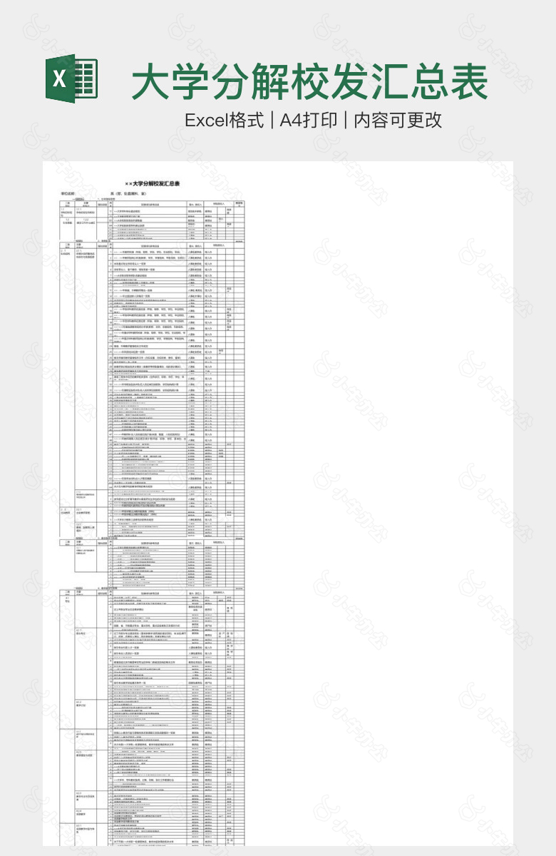 大学分解校发汇总表