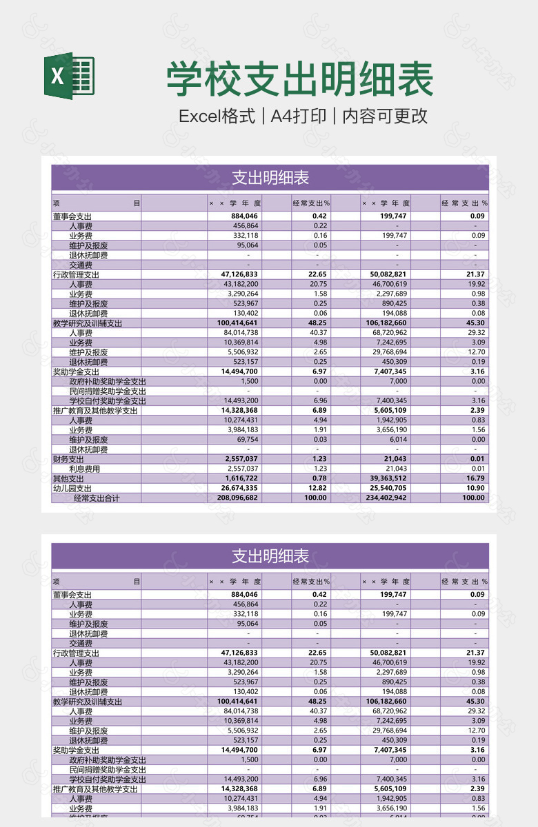 学校支出明细表