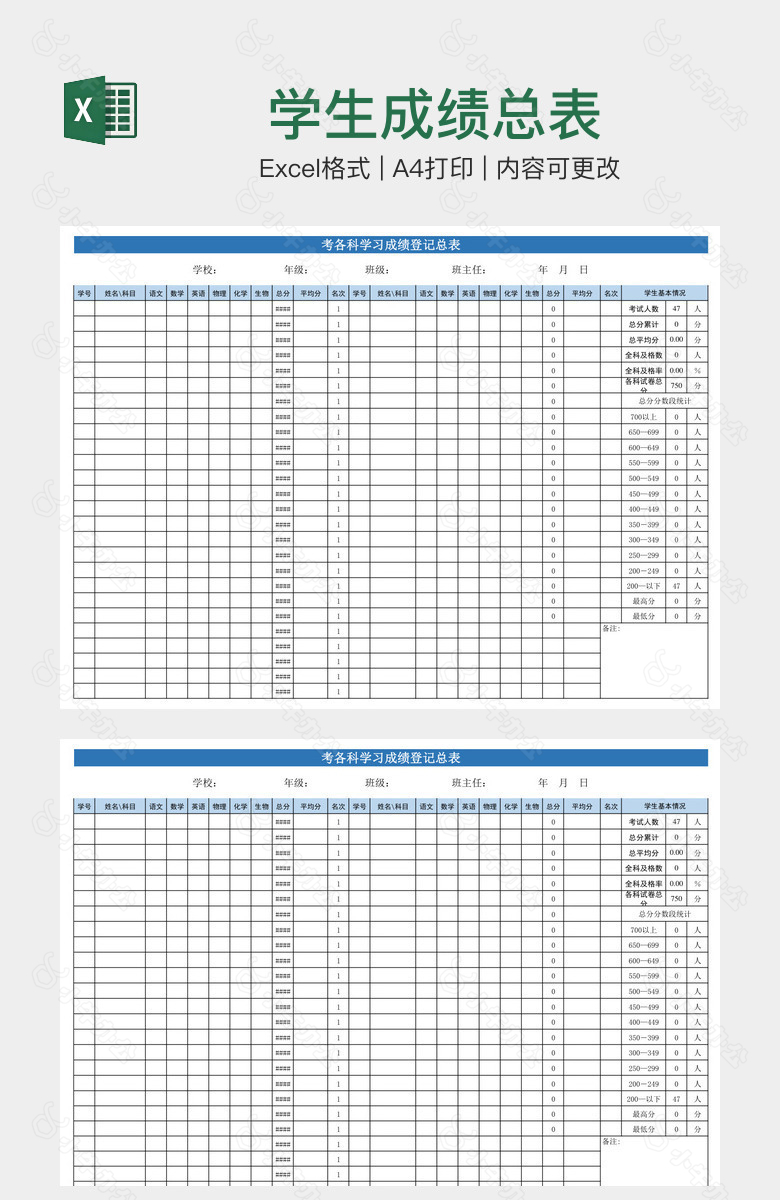 学生成绩总表