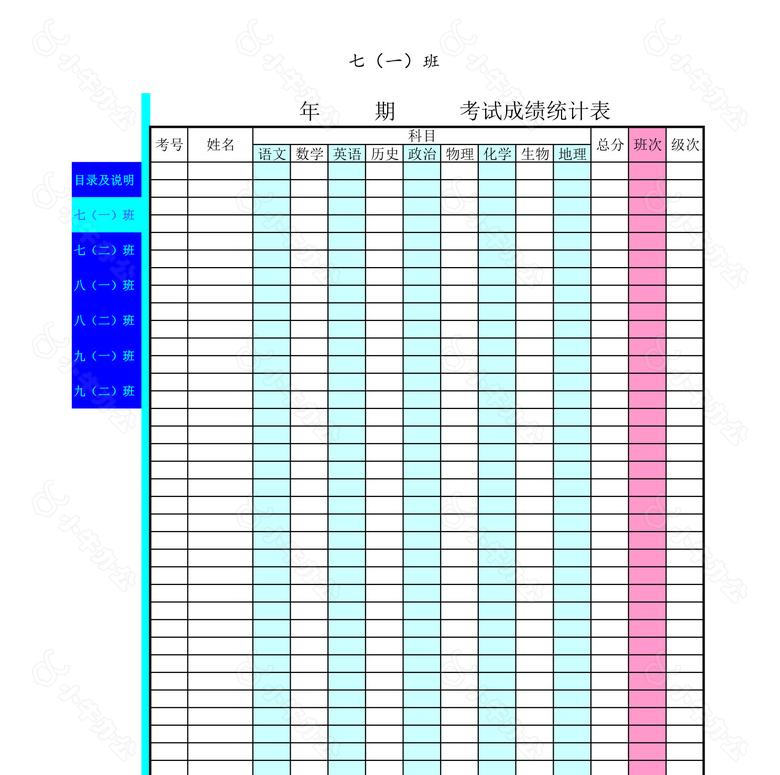 年级成绩自动统计no.2