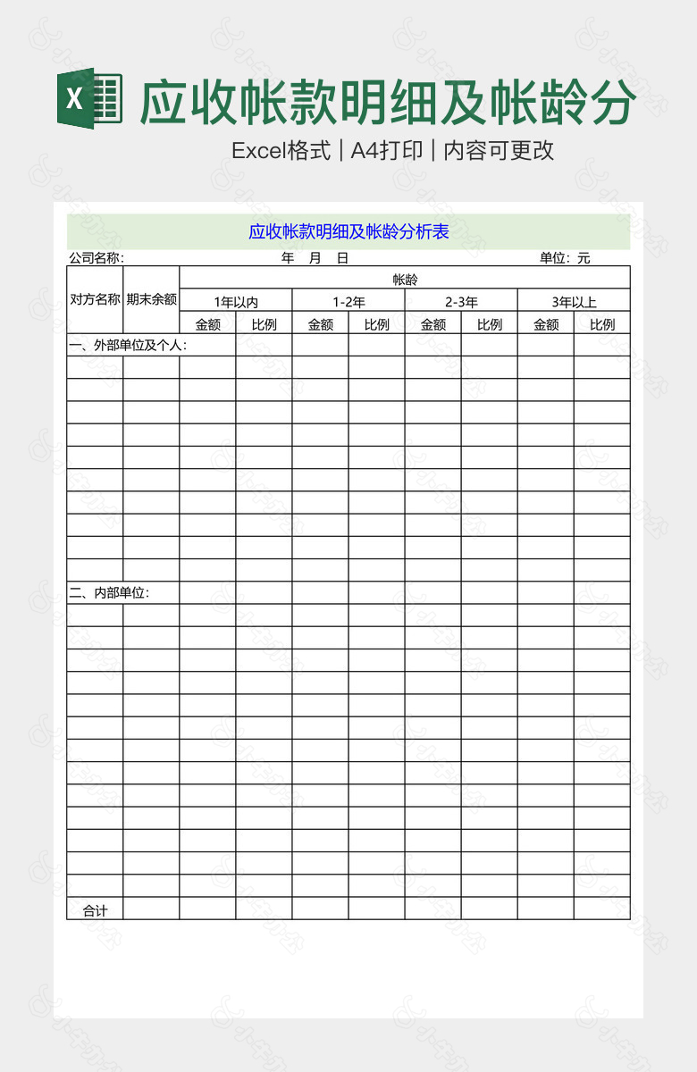 应收帐款明细及帐龄分析